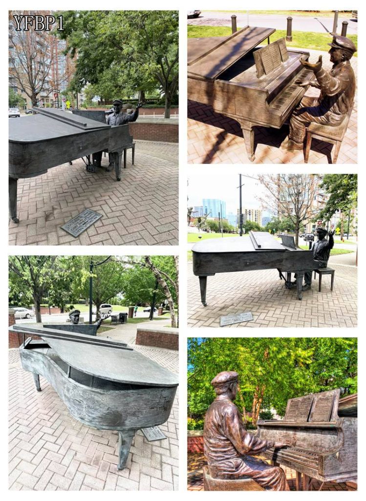 Large Bronze Piano Musical Instruments Sculpture for Sale -  - 9