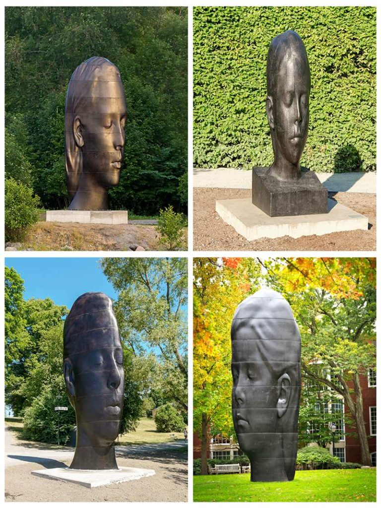 Bronze Giant Female Head Sculpture by Jaume Plensa - Bronze Figure Sculpture - 5