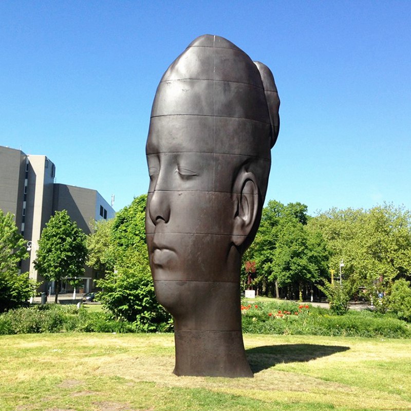 Bronze Giant Female Head Sculpture by Jaume Plensa - Bronze Figure Sculpture - 6