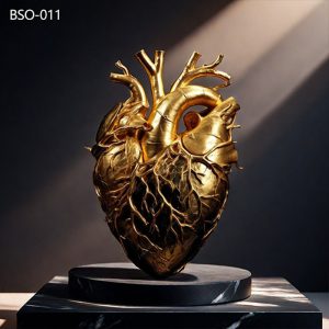 Customized Bronze Anatomical Human Heart Sculpture for Sale