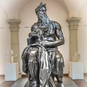 Famous Michelangelo Bronze Moses Statue