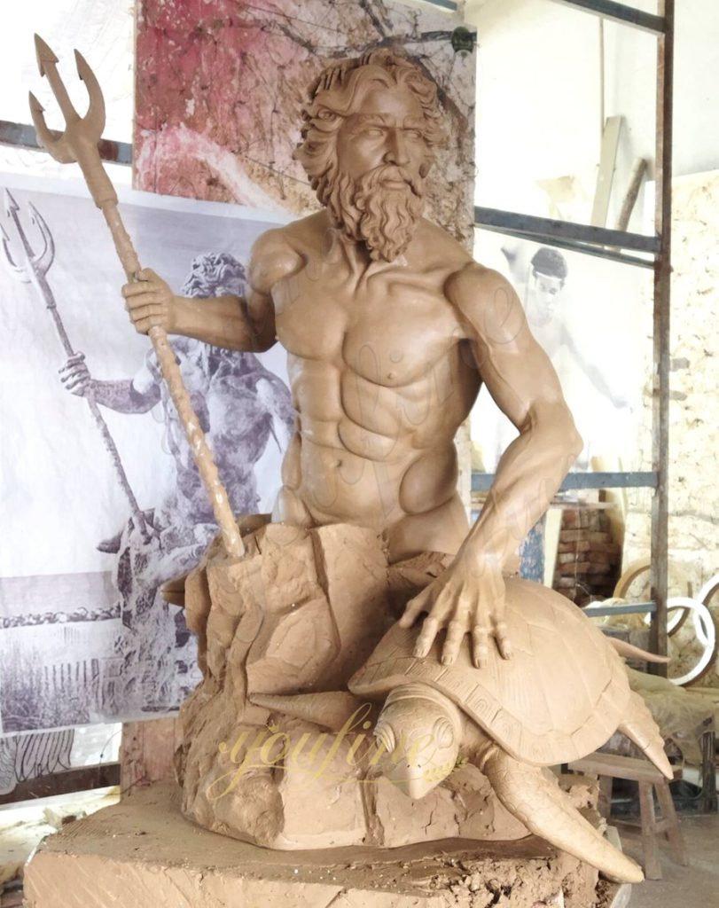 Poseidon sculpture clay model