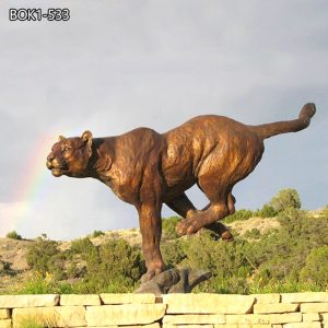 Running Wildlife Bronze Cougar Statue