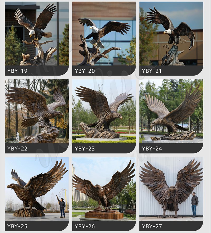 Life Size Bronze Falcon Statue BAN-107 - Bronze Eagle Sculpture - 3