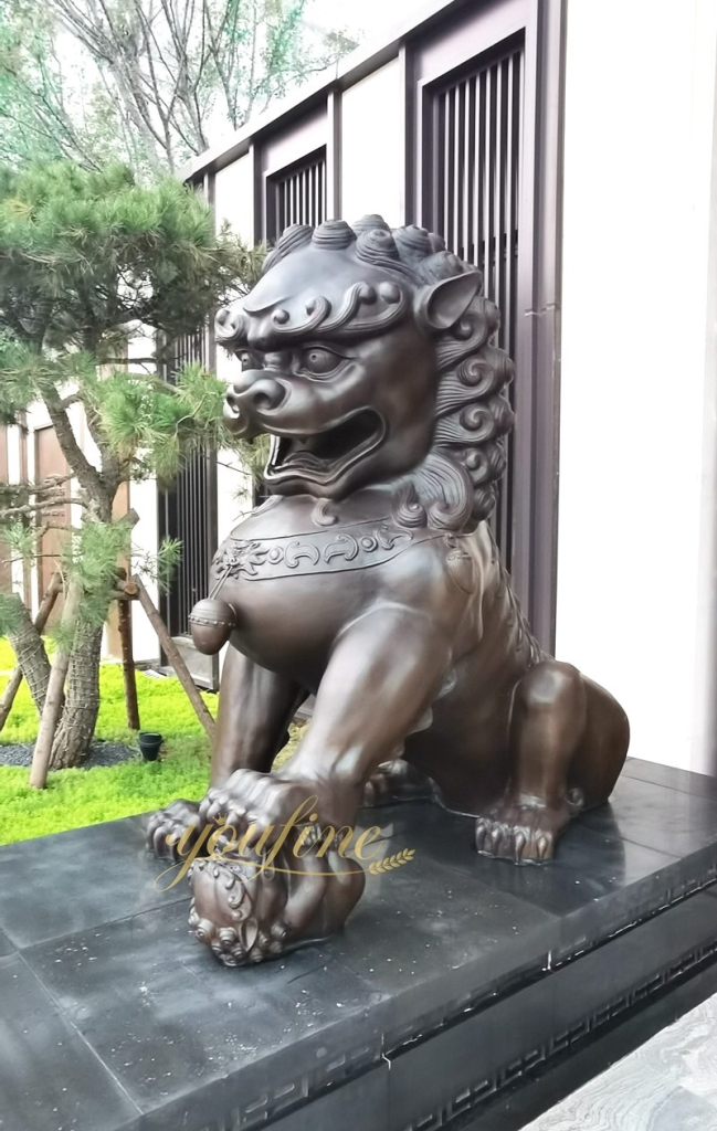 Bronze Chinese Guardian Lions BAN-265 - Bronze Lion Statues - 1