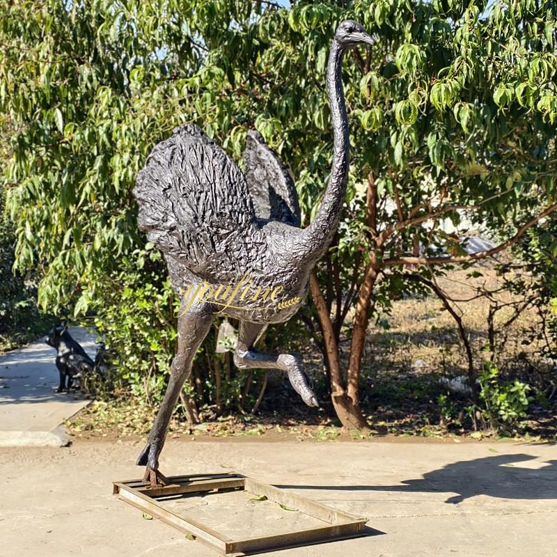 Life Size Bronze Running Ostrich Statue BAN-327 - Other Animal sculptures - 3