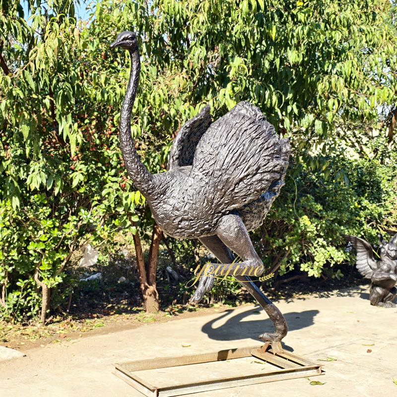 Life Size Bronze Running Ostrich Statue BAN-327 - Other Animal sculptures - 1