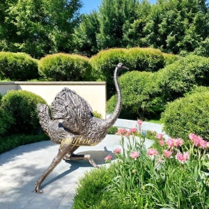 Life Size Bronze Running Ostrich Statue BAN-327