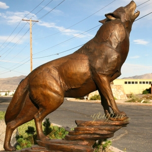 Large Bronze Howling Wolf Statue BAN-015